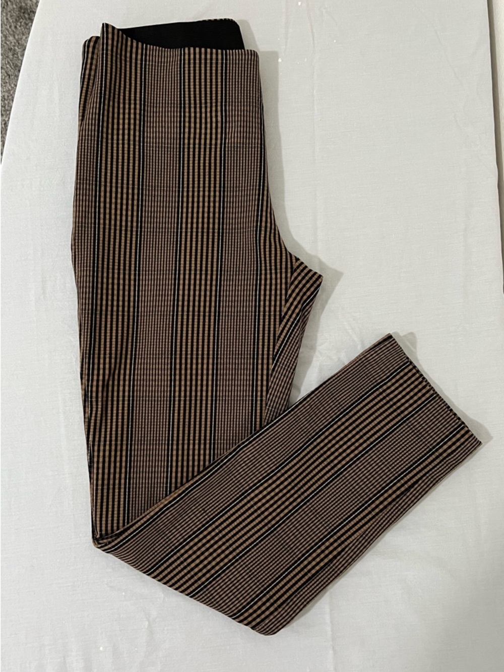 A New Day Striped Brown and Black Ankle Pants